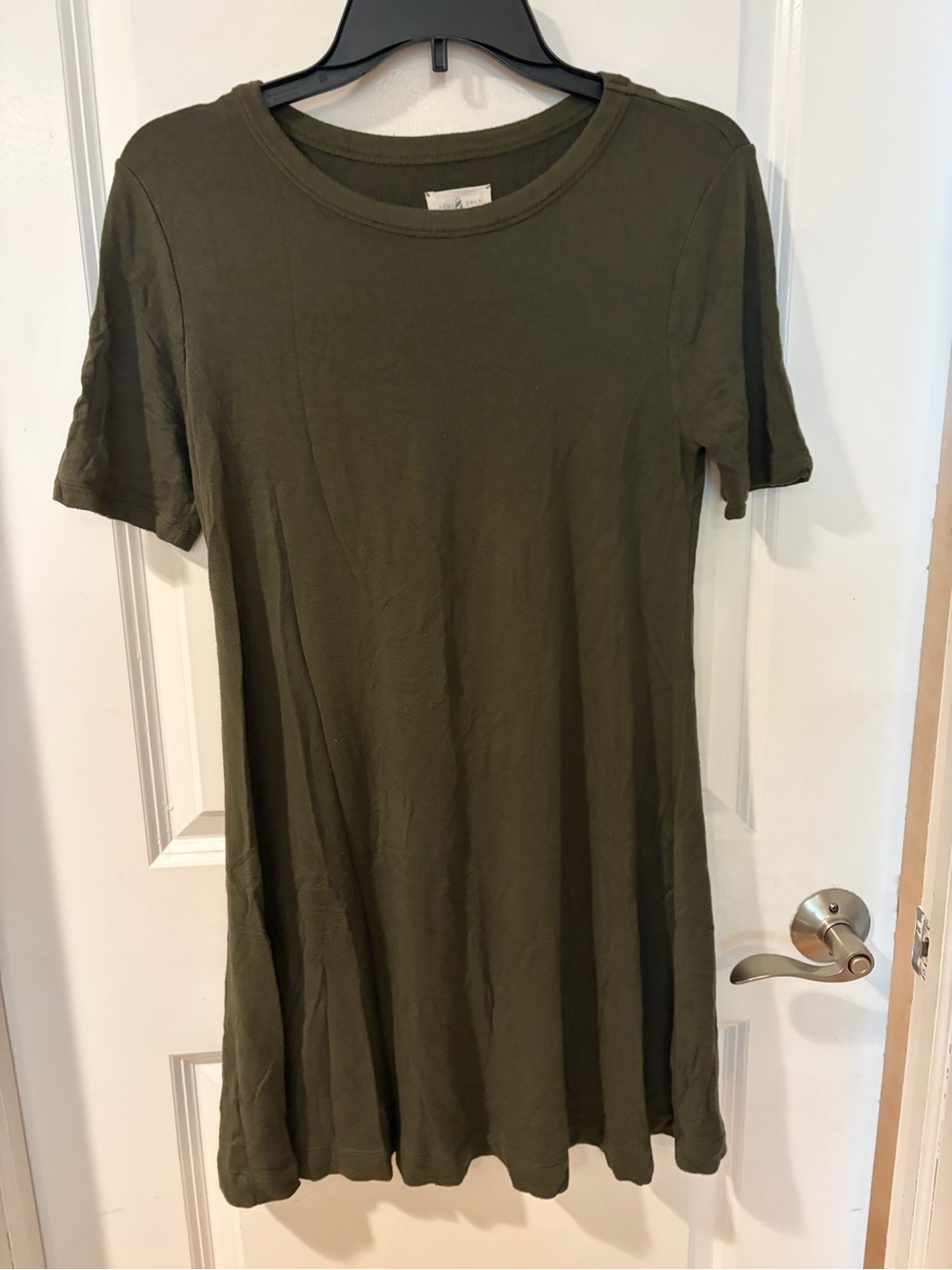 Lou & Grey Olive Green Short Sleeve Women's Swing Dress
